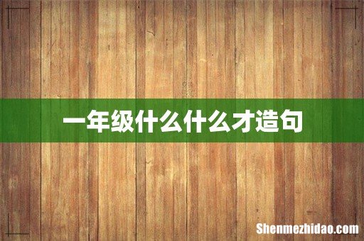 一年级什么什么才造句