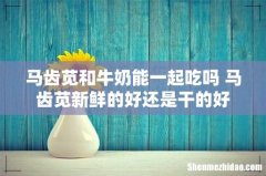 马齿苋和牛奶能一起吃吗 马齿苋新鲜的好还是干的好