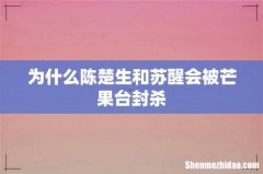 为什么陈楚生和苏醒会被芒果台封杀