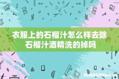 衣服上的石榴汁怎么样去除 石榴汁酒精洗的掉吗
