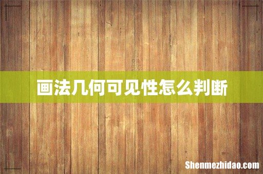 画法几何可见性怎么判断
