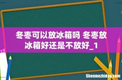 冬枣可以放冰箱吗 冬枣放冰箱好还是不放好_1