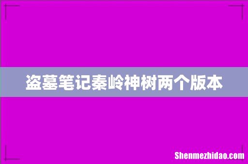 盗墓笔记秦岭神树两个版本