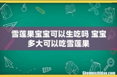 雪莲果宝宝可以生吃吗 宝宝多大可以吃雪莲果