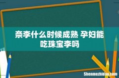 奈李什么时候成熟 孕妇能吃珠宝李吗
