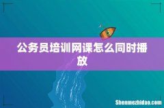 公务员培训网课怎么同时播放