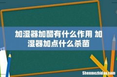 加湿器加醋有什么作用 加湿器加点什么杀菌