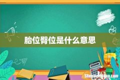 胎位臀位是什么意思