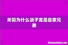 关羽为什么说子龙是自家兄弟