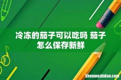 冷冻的茄子可以吃吗 茄子怎么保存新鲜