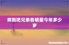 奔跑吧兄弟各明星今年多少岁
