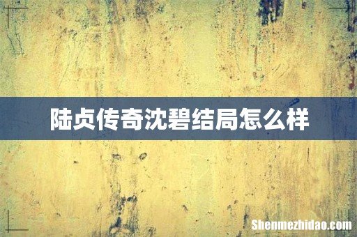 陆贞传奇沈碧结局怎么样