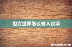 坦克世界怎么输入汉字