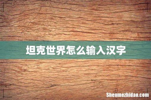 坦克世界怎么输入汉字