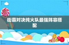街霸对决纯火队最强阵容搭配