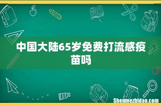 中国大陆65岁免费打流感疫苗吗