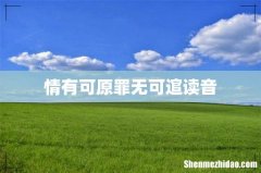 情有可原罪无可逭读音