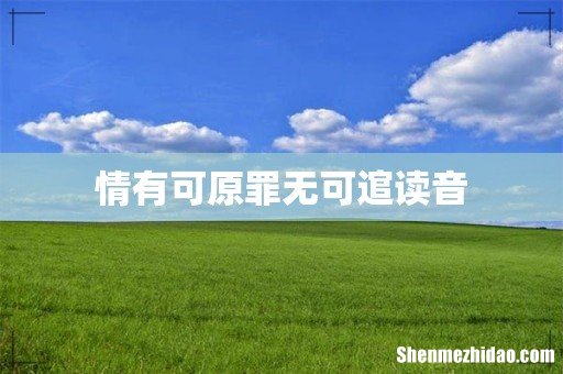 情有可原罪无可逭读音