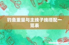 钓鱼重量与主线子线搭配一览表