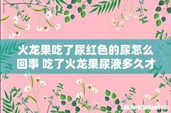 火龙果吃了尿红色的尿怎么回事 吃了火龙果尿液多久才不会是红色
