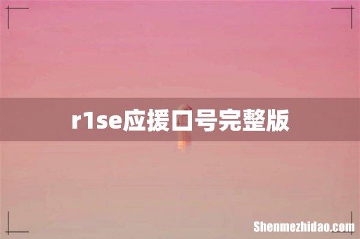 r1se应援口号完整版