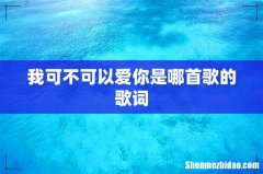 我可不可以爱你是哪首歌的歌词