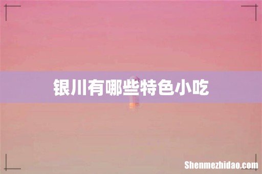 银川有哪些特色小吃