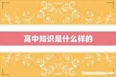 高中知识是什么样的