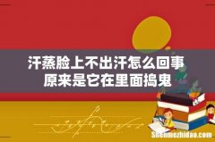 汗蒸脸上不出汗怎么回事 原来是它在里面捣鬼