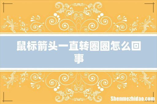 鼠标箭头一直转圈圈怎么回事