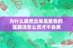 为什么藕煮出来是紫色的 莲藕汤怎么煲才不会黑