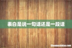 表白是说一句话还是一段话