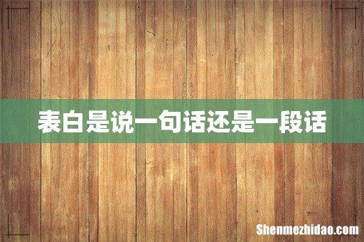 表白是说一句话还是一段话