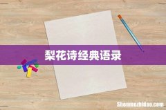 梨花诗经典语录