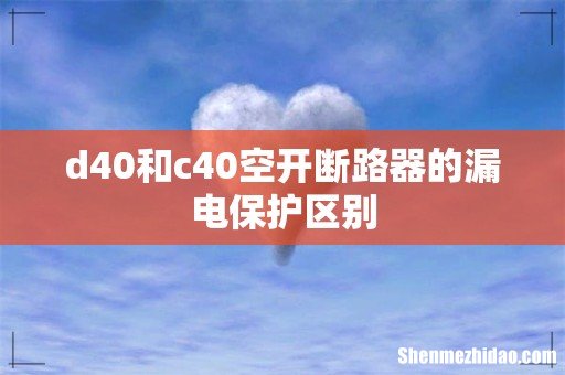 d40和c40空开断路器的漏电保护区别