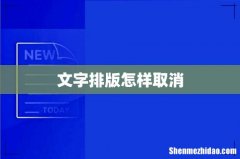 文字排版怎样取消