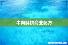 牛肉酥饼商业配方