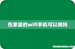 在家装的wifi手机可以用吗