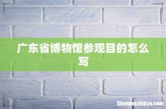 广东省博物馆参观目的怎么写