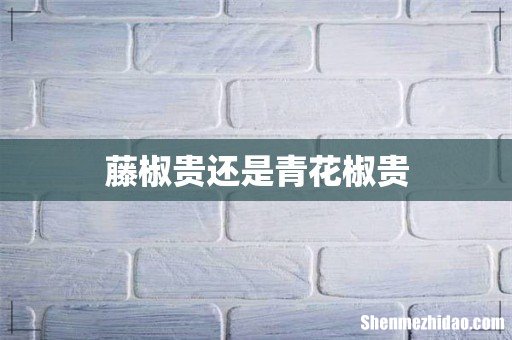 藤椒贵还是青花椒贵