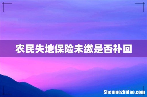 农民失地保险未缴是否补回