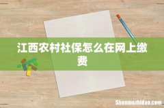 江西农村社保怎么在网上缴费