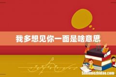 我多想见你一面是啥意思