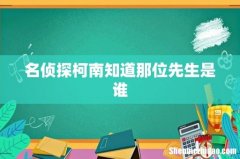 名侦探柯南知道那位先生是谁