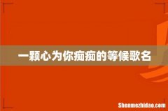 一颗心为你痴痴的等候歌名