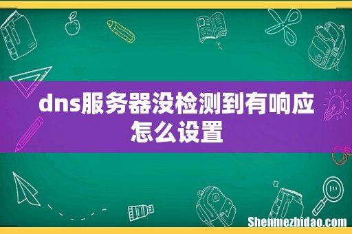 dns服务器没检测到有响应怎么设置