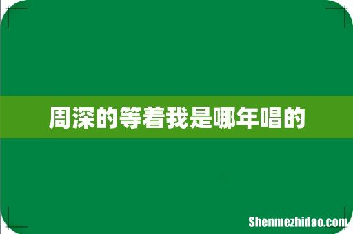 周深的等着我是哪年唱的