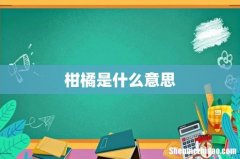 柑橘是什么意思