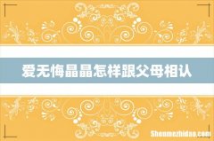 爱无悔晶晶怎样跟父母相认