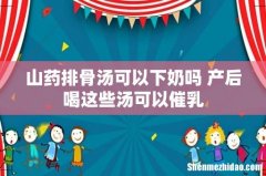 山药排骨汤可以下奶吗 产后喝这些汤可以催乳
